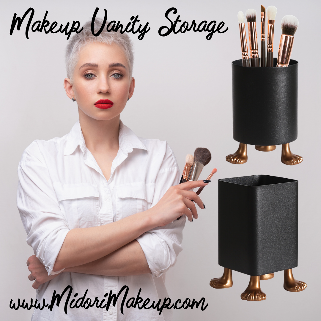 Claw-Foot Makeup Brush Holder, Bathroom Storage Footed Organizer, Eclectic Vanity Desk Jar, Boho Pen Pencil Paw Cup