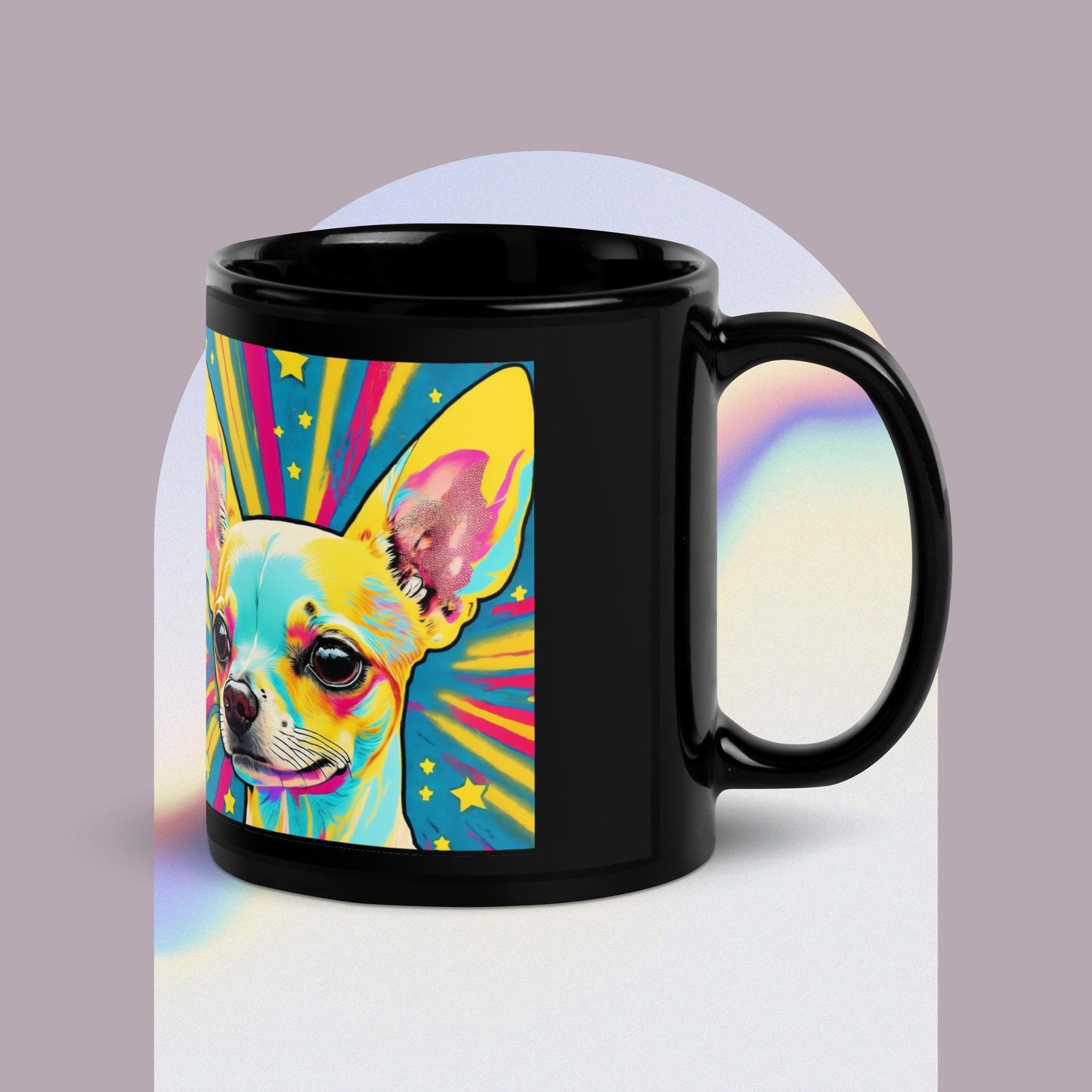 Psychedelic Rainbow Chihuahua Mug Colorful Dog Mug Gift Dog Lovers Mug Pop-Art Dog Mug Chihuahua face mug gift Dog Mom Mug Gift Dog Dad