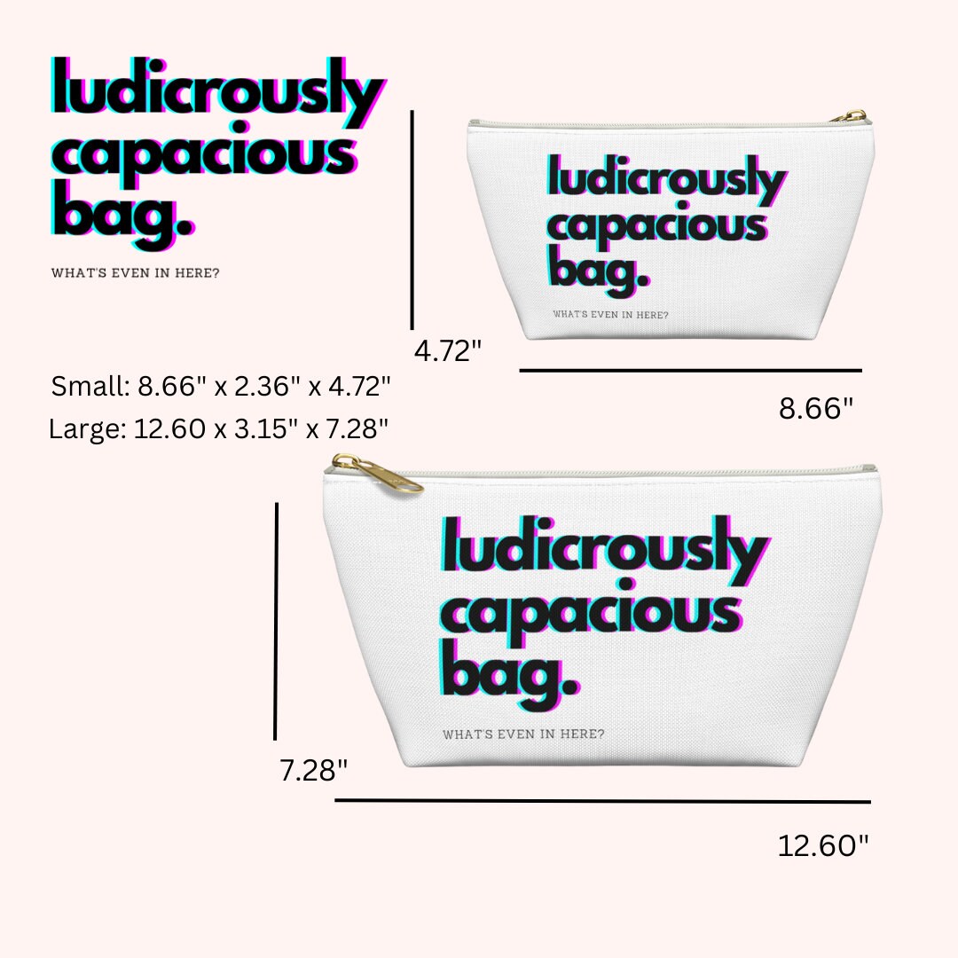 Ludicrously Capacious Bag Makeup Gift Pouch Her Succession Bag Quote Bride Bachelorette Party Group Gift Ludicrous Bag Crap Makeup Clutch