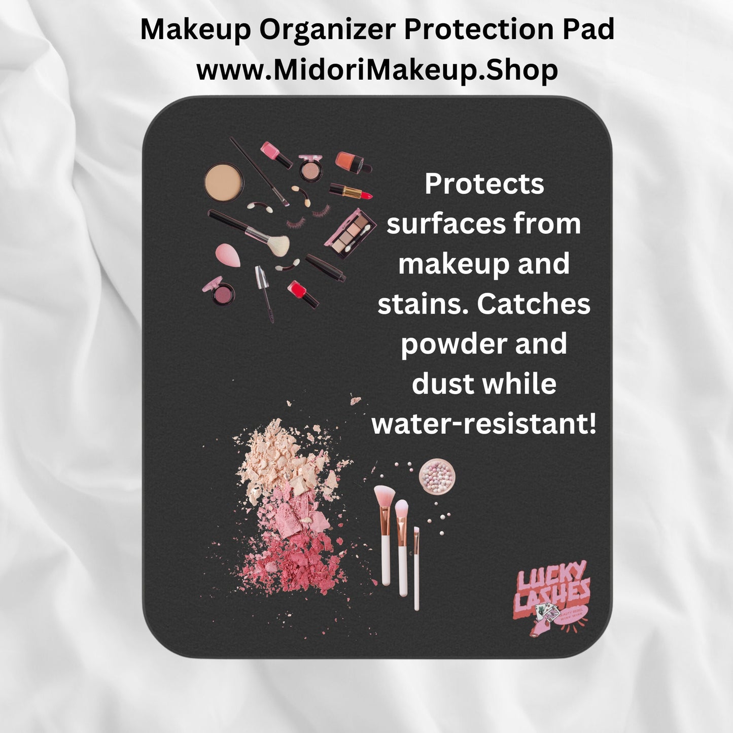 Makeup Artist Organizer Travel Layout Protection Pad, Freelance MUA Kit Tool, Water-Resistant Blanket, Protect Surfaces from Makeup