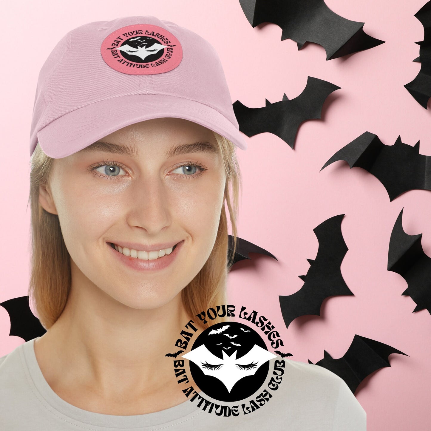 Makeup Artist Lash Hat Bat Cap Halloween Spooky Cute Bats Gift Bat Your Lashes Cosmetologist Esthetician Beautician Beauty School Makeup Hat