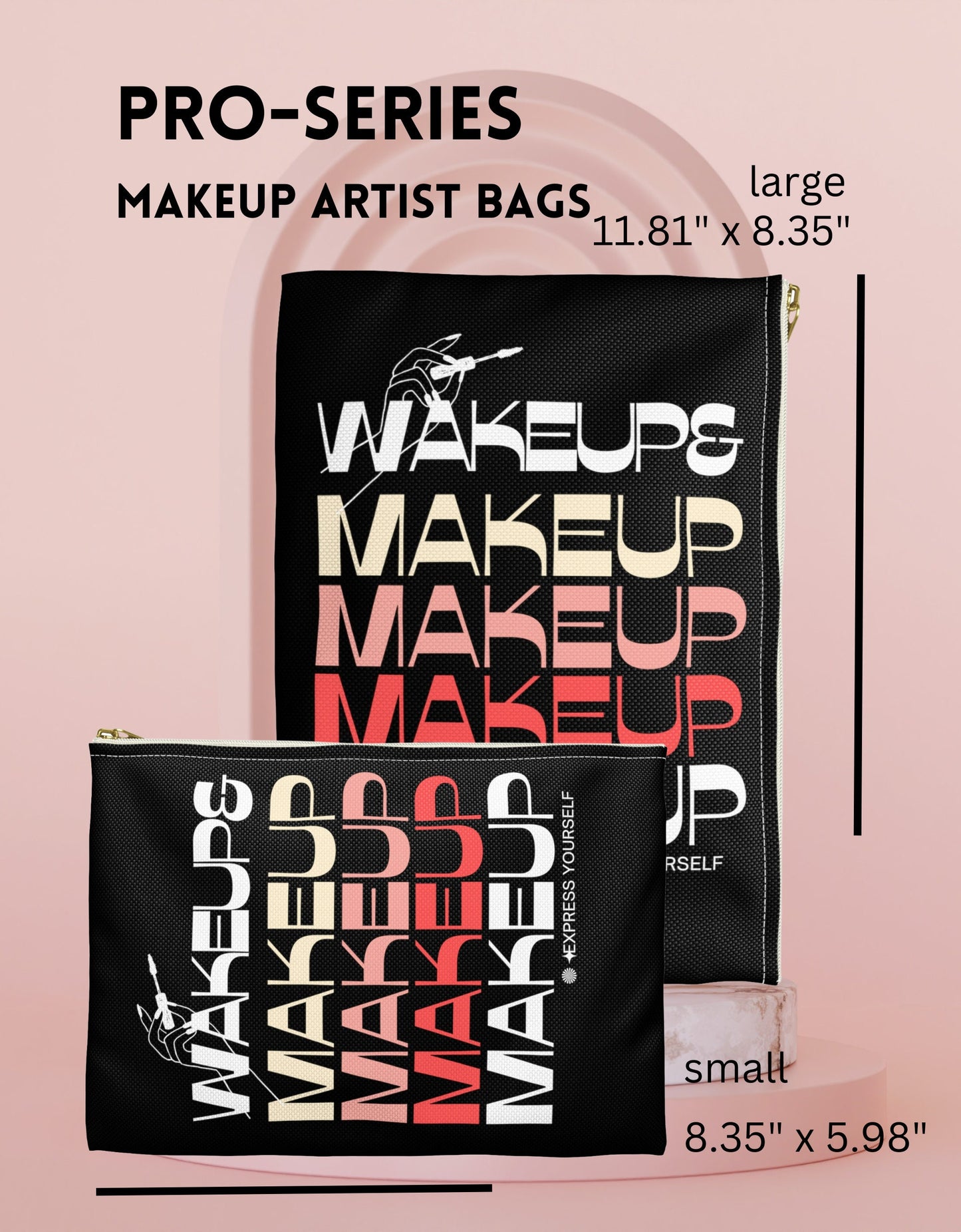 Makeup Artist Bag MUA Pro Makeup Pouch Travel Organizer Bag Cosmetologist Beauty School Student Grad Gift Makeup Artist Salon Wakeup Makeup
