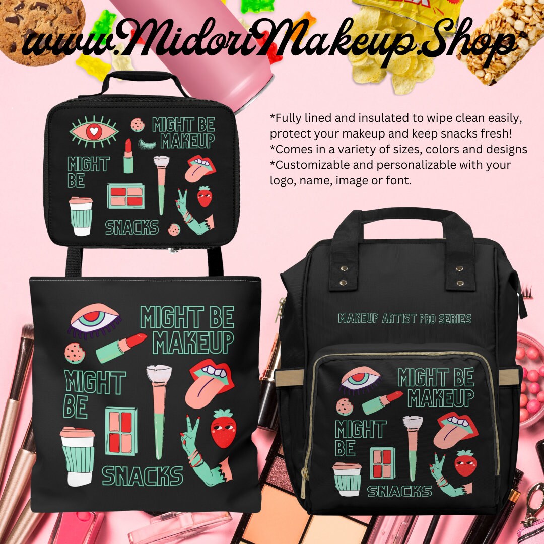 Makeup Bag Backpack MUA Makeup Artist Travel Organizer Cosmetologist Esthetician Gifts Beauty School Student Grad Salon Cosmetics Snack Bag