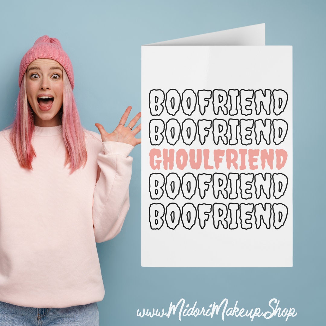 Pink Halloween Girlfriend Boo-Friend Ghoul-Friend Fall Season Kawaii Retro y2k 90s Trick or Treat Happy Halloween Funny Valentine Cards 1-10