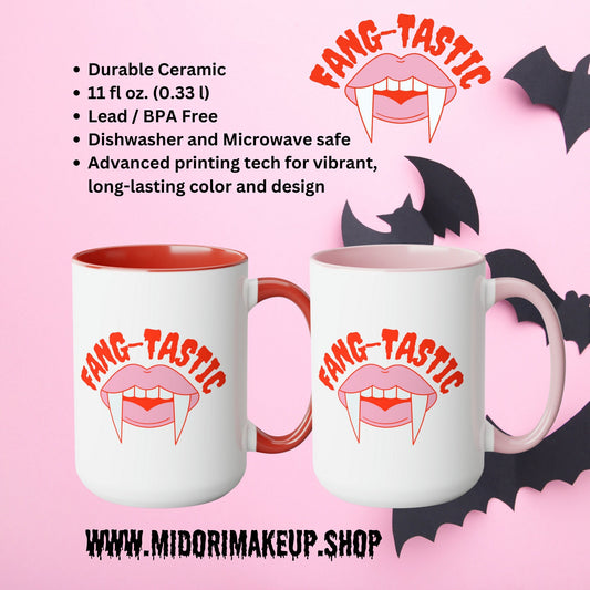 Spooky Cute Vampire Mug Fang-tastic Funny Halloween Dracula Kawaii Cute Dentist Dental Hygienist Orthodontist Gift Trick or Treat Fangs Mug