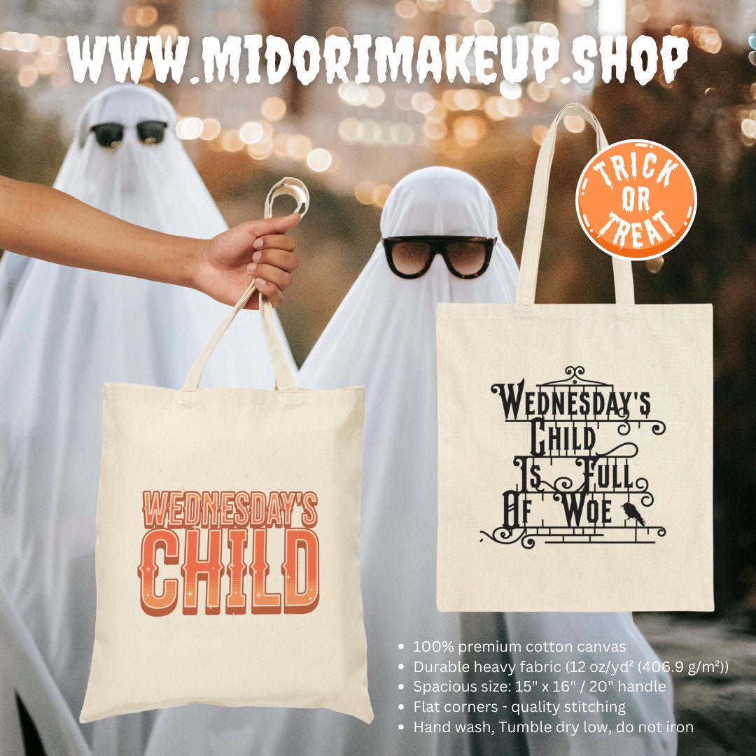 Wednesday's Child Retro Country Pumpkin Spooky Halloween Trick or Treat Birthday Western Costume Wednesday Candy Party Favor Swag Book Bags