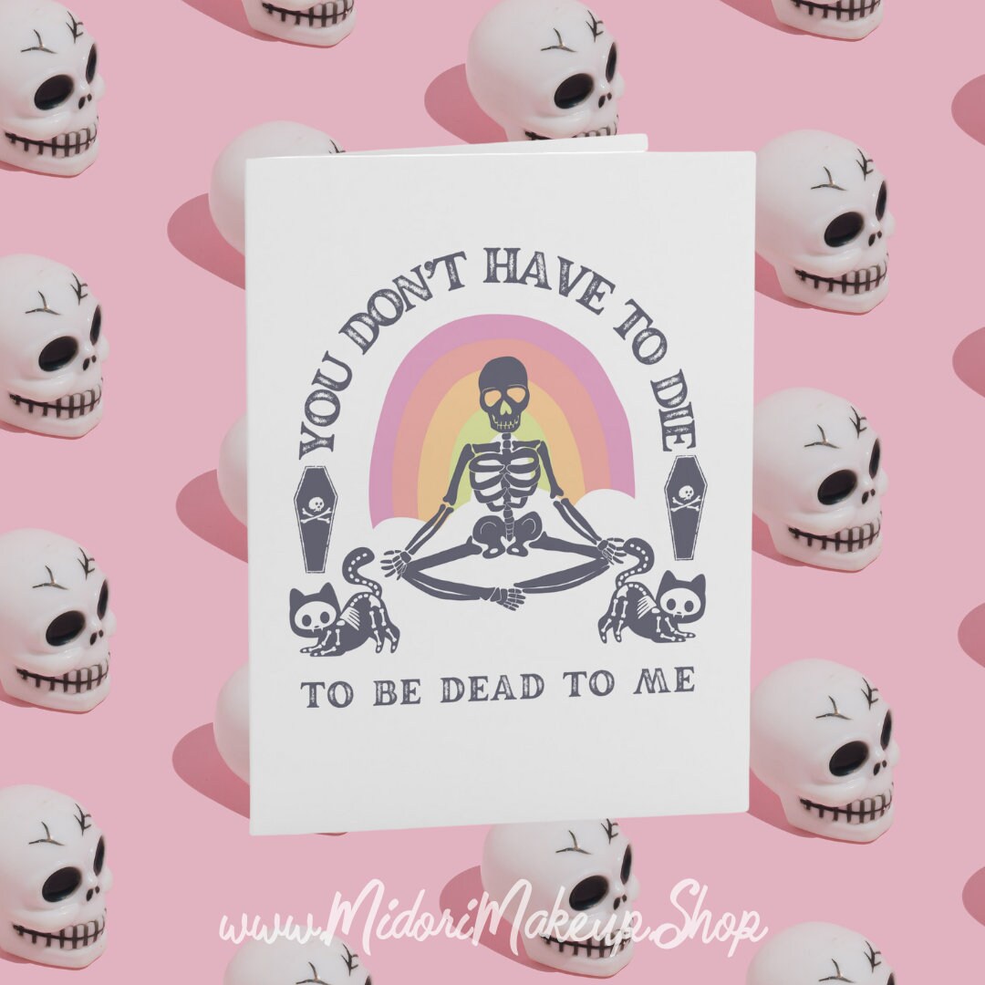 Rainbow Halloween Skull BFF Funny Break-up Divorce Gift Fall Season Spooky Skeleton Retro Dead to Me Trick Treat Happy Halloween Cards 1-10