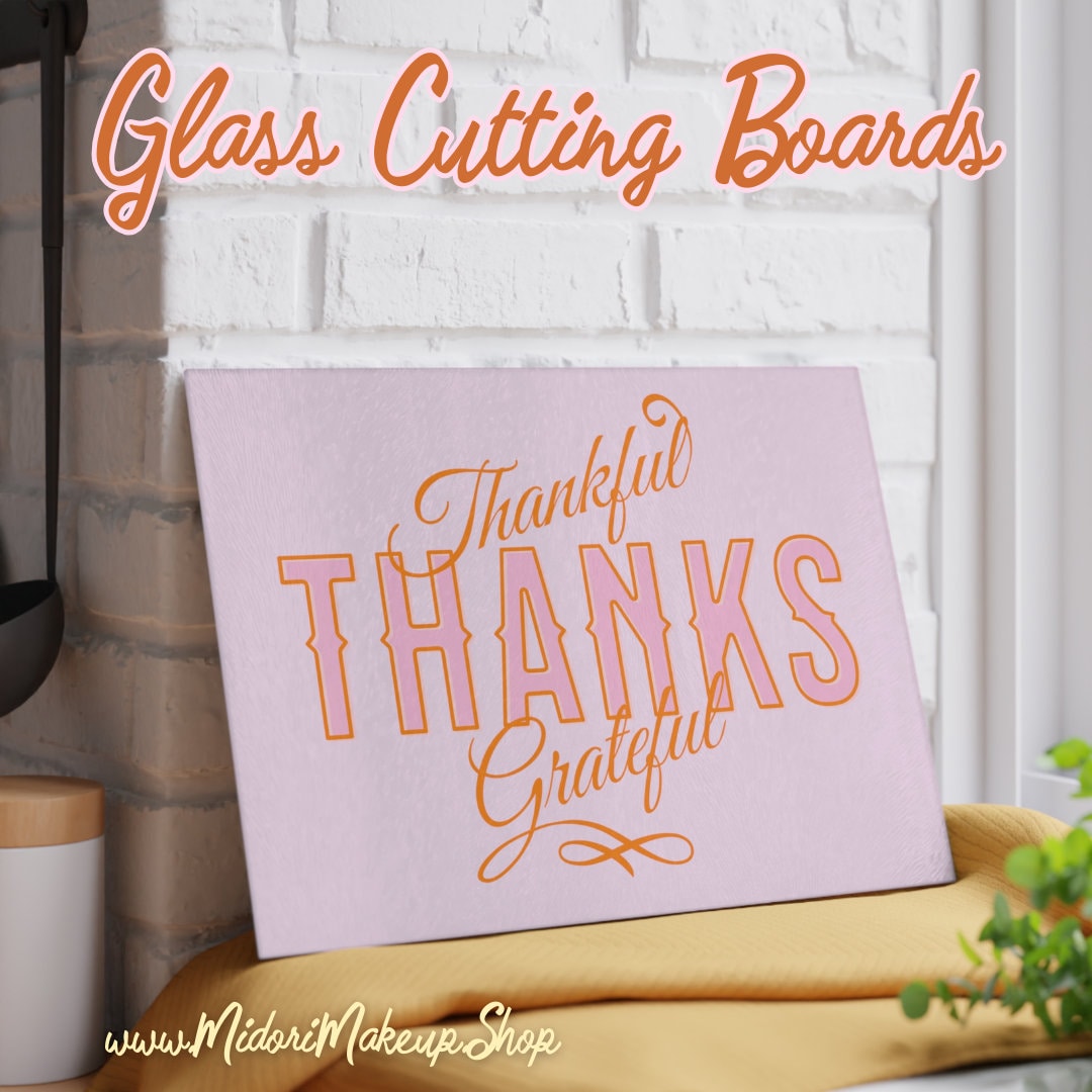 Retro Pink Country Thanksgiving Cutting Board Thankful Grateful Retro Charcuterie Dinner Party Appetizer Platter Holiday Housewarming Gift
