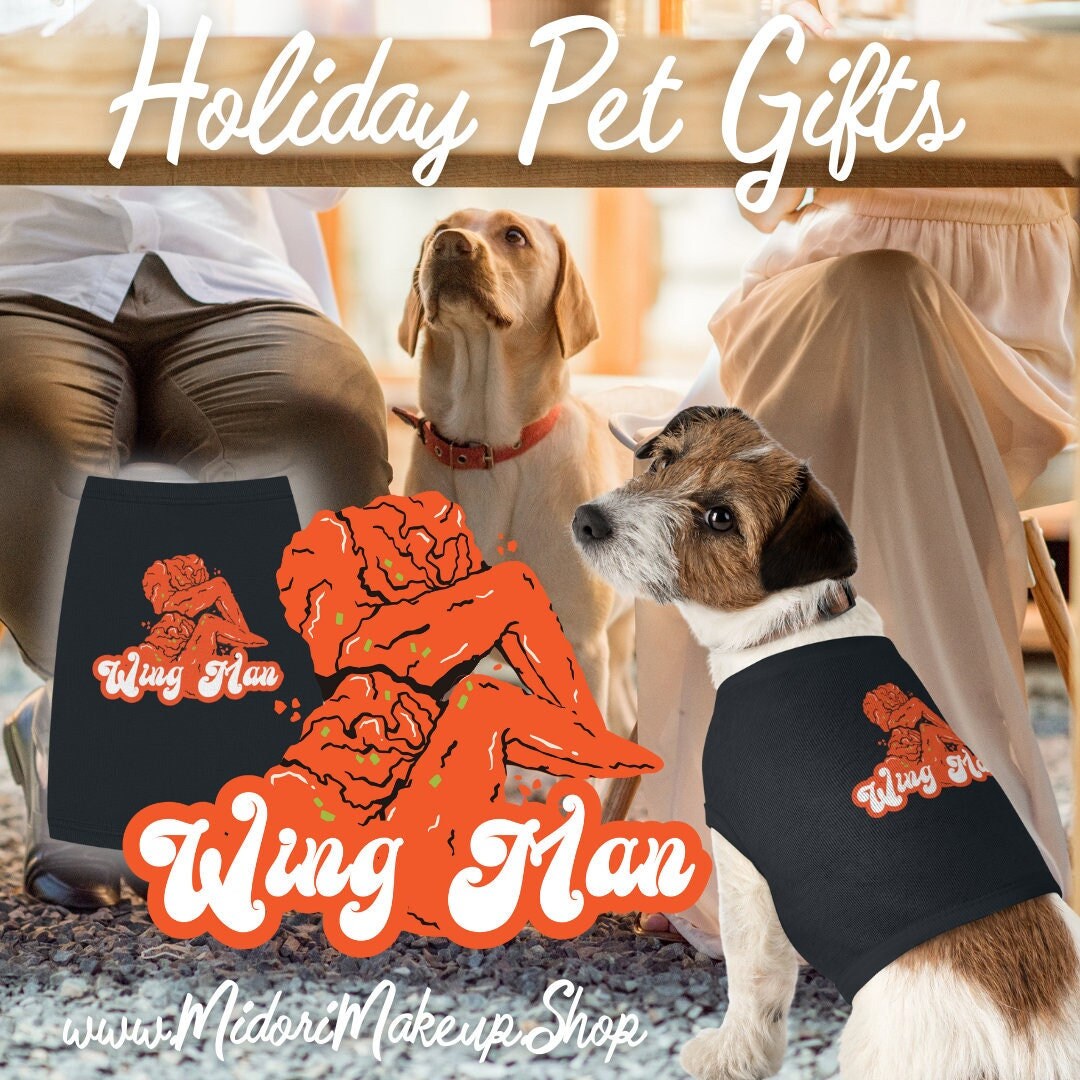 Funny Wing Man Pet Shirt - Thanksgiving Turkey Fall Puppy Pet Tshirt Cute Cat Lady Sweater Gift Fried Chicken Wing Costume Dog Lady Tank Top