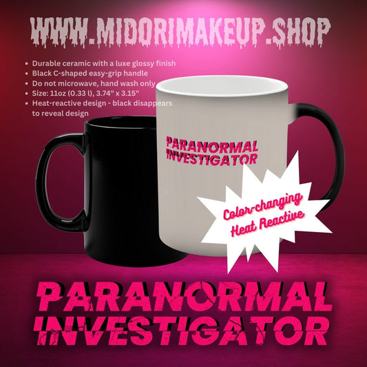Spooky Cute Retro Ghost Hunter Paranormal Investigator UFO Haunted House Halloween Spirit Retro Goth Girl Gift Fall Color-Changing Mug, 11oz