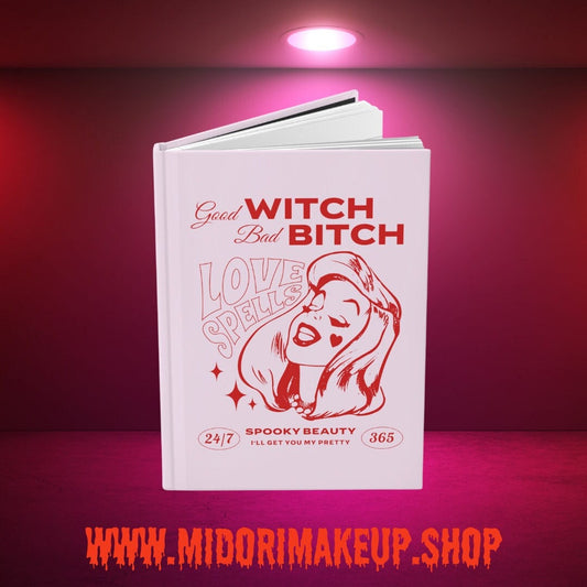 Cute Pink Witch Journal Good Witch Bad Bitch Adult Humor Funny Halloween Spooky Season Fall Gift Witchy Vibes Diary Hardcover Journal Matte